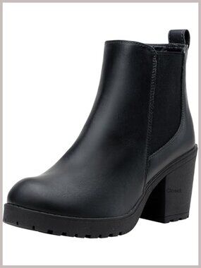 Women's Platform Chelsea Ankle Boots Chunky Block Heel Lug Sole Booties